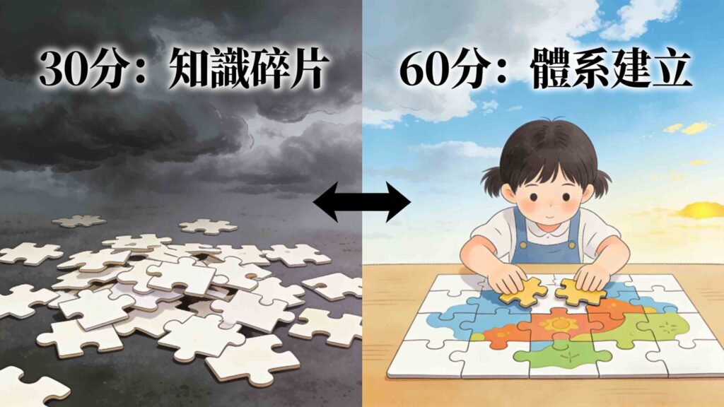 30分衝60分學習爬坡期