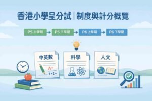 香港小學呈分試制度與計分方式示意圖（小五至小六）